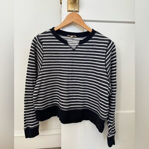 Madewell Navy/White Striped Sweatshirt S
